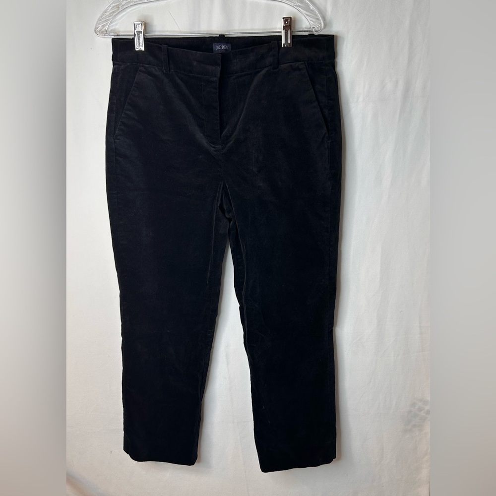 J.Crew Kallie Pant Women’s Black Charcoal Straight Leg Velvet-Feel Size 10